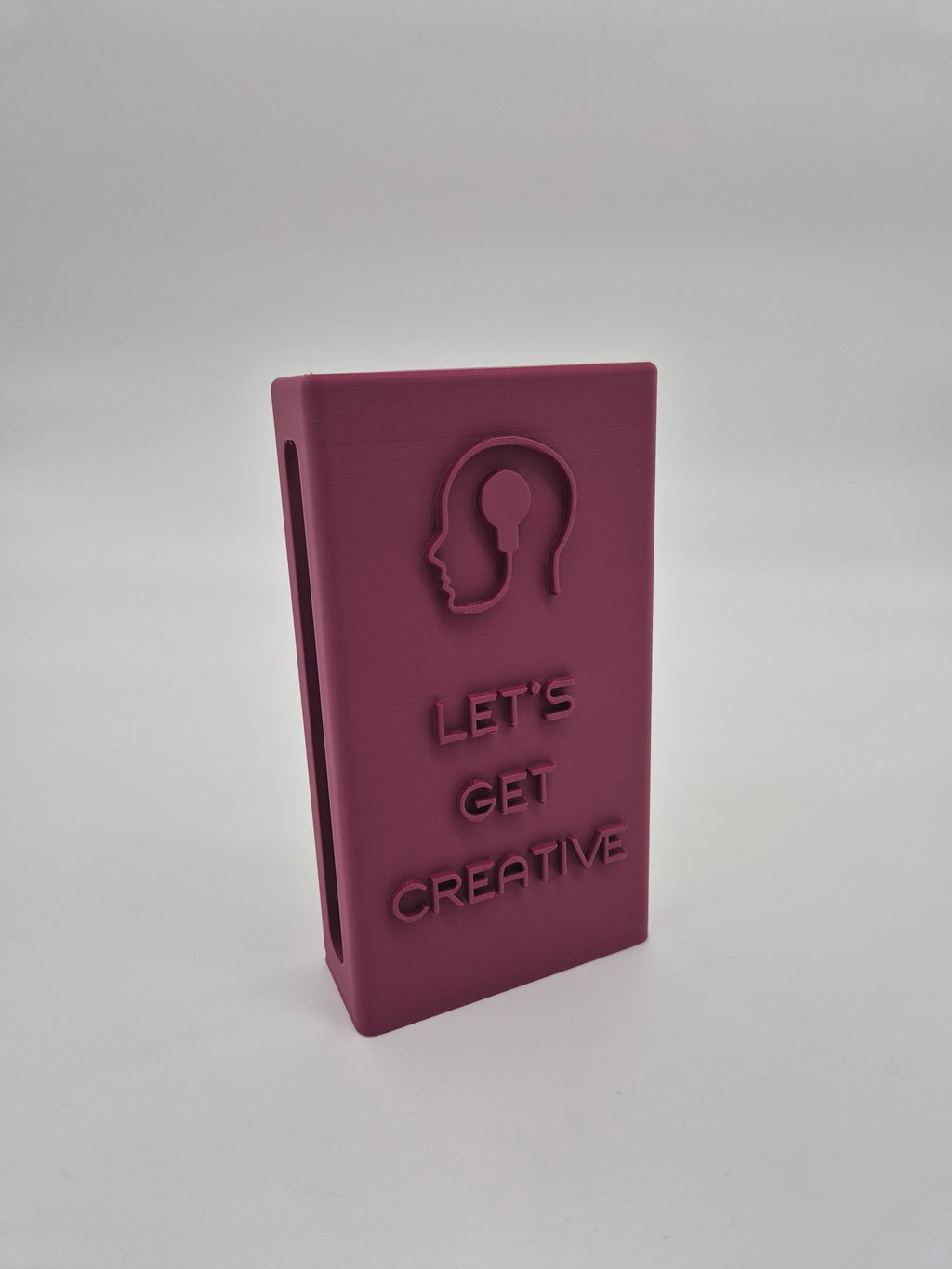 "Lets Get Creative" Reclaimbox for one smartphone - burgundy with grey felt