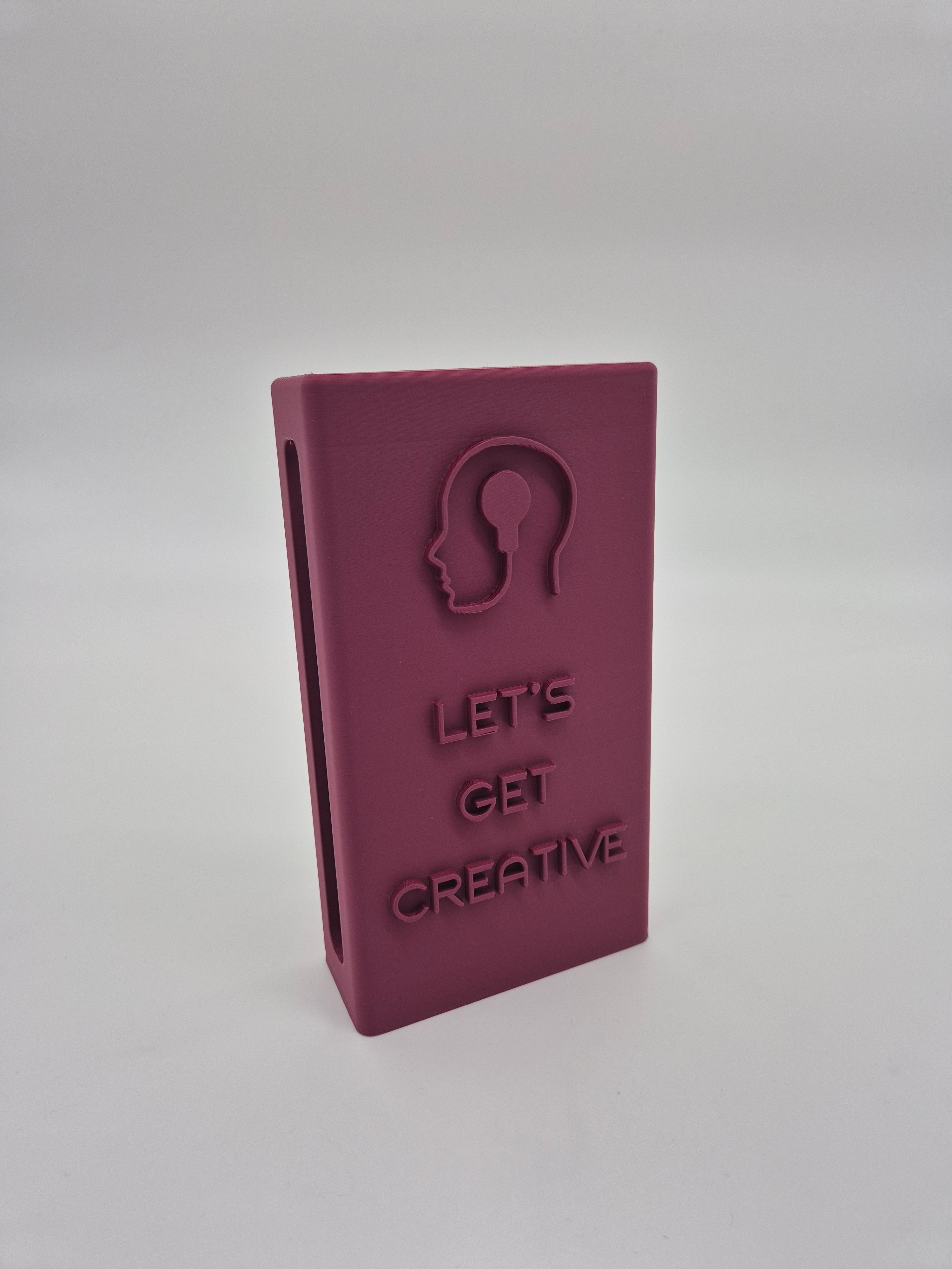 "Lets Get Creative" Reclaimbox for one smartphone - burgundy with grey felt