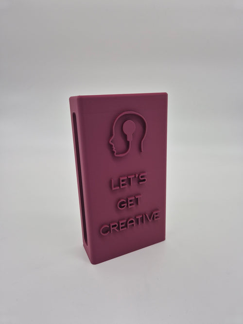 "Lets Get Creative" Reclaimbox for one smartphone - burgundy with grey felt