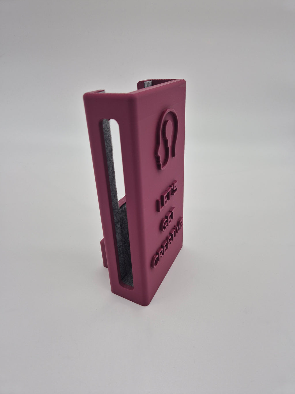 "Lets Get Creative" Reclaimbox for one smartphone - burgundy with grey felt