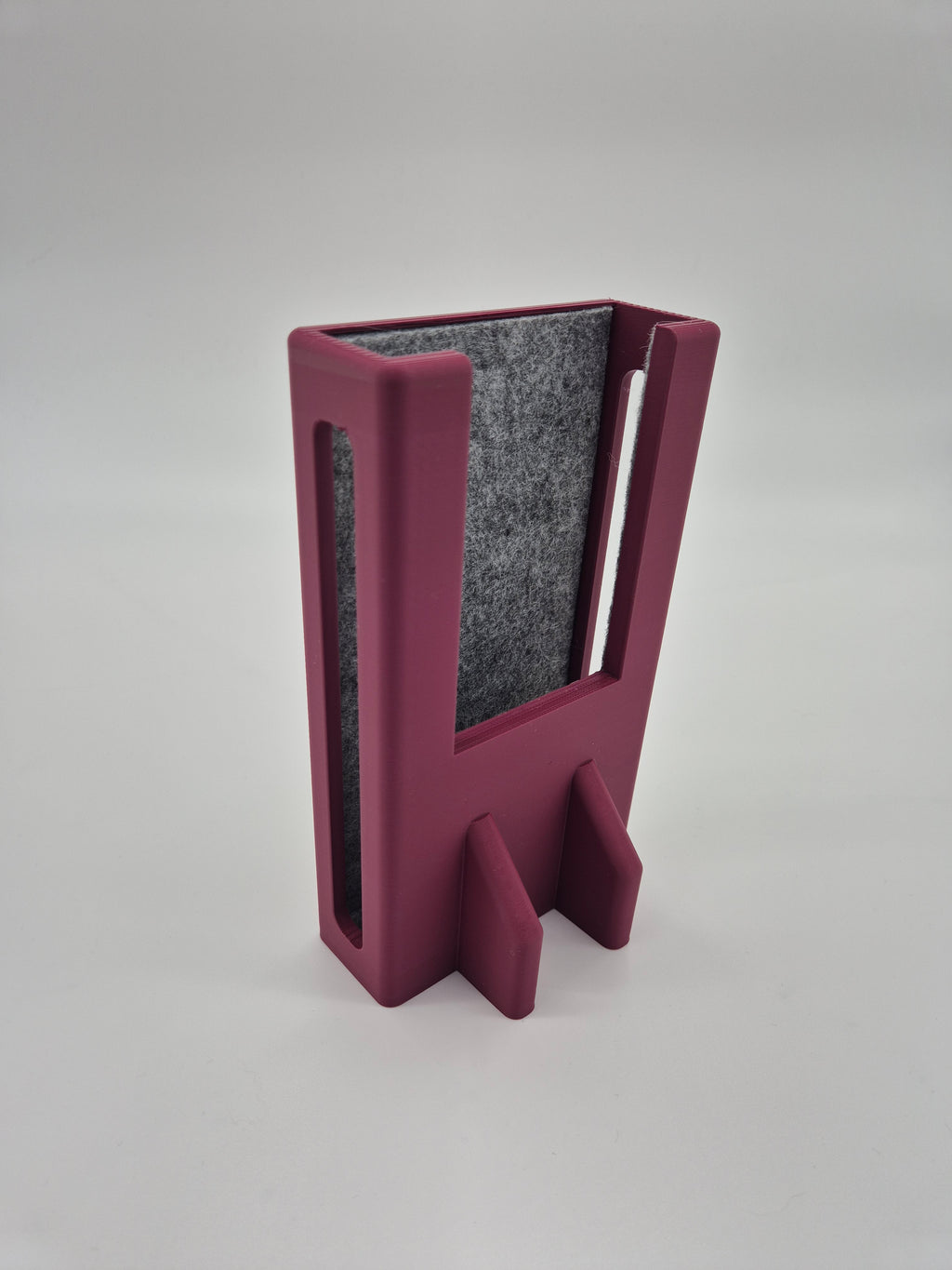 "Lets Get Creative" Reclaimbox for one smartphone - burgundy with grey felt