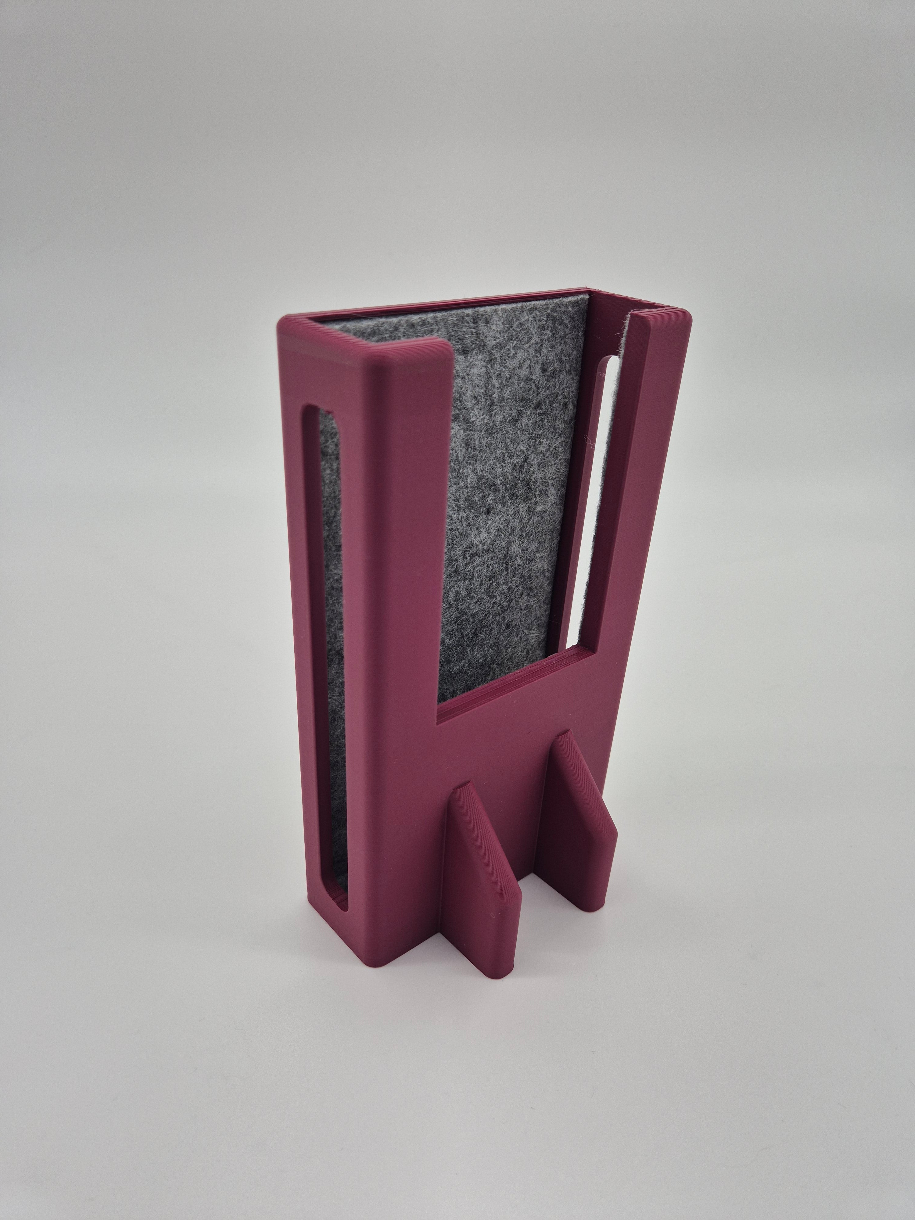 "Lets Get Creative" Reclaimbox for one smartphone - burgundy with grey felt