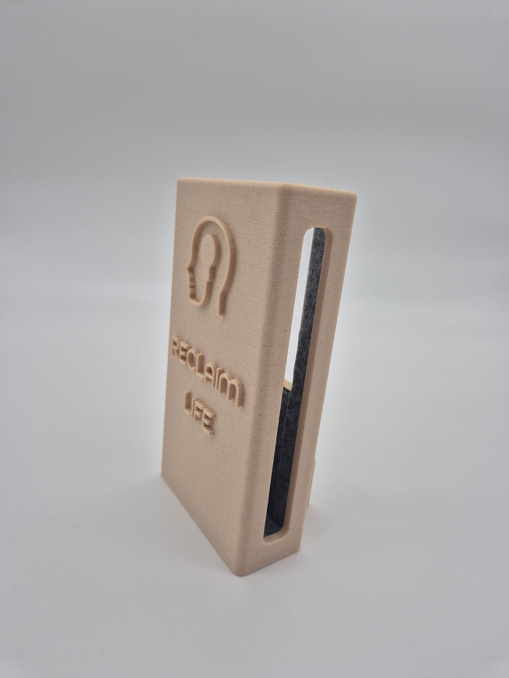 "Reclaim Life" Reclaimbox for one smartphone - beige with grey felt