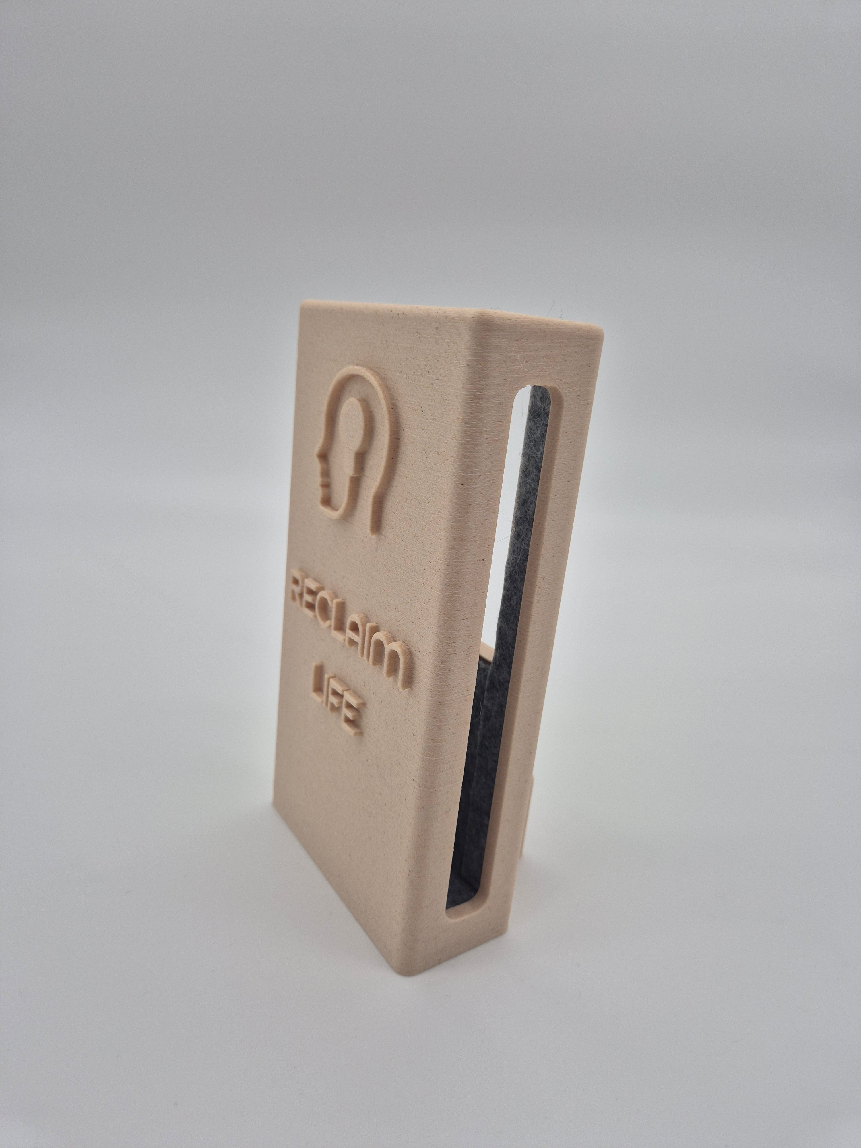 "Reclaim Life" Reclaimbox for one smartphone - beige with grey felt