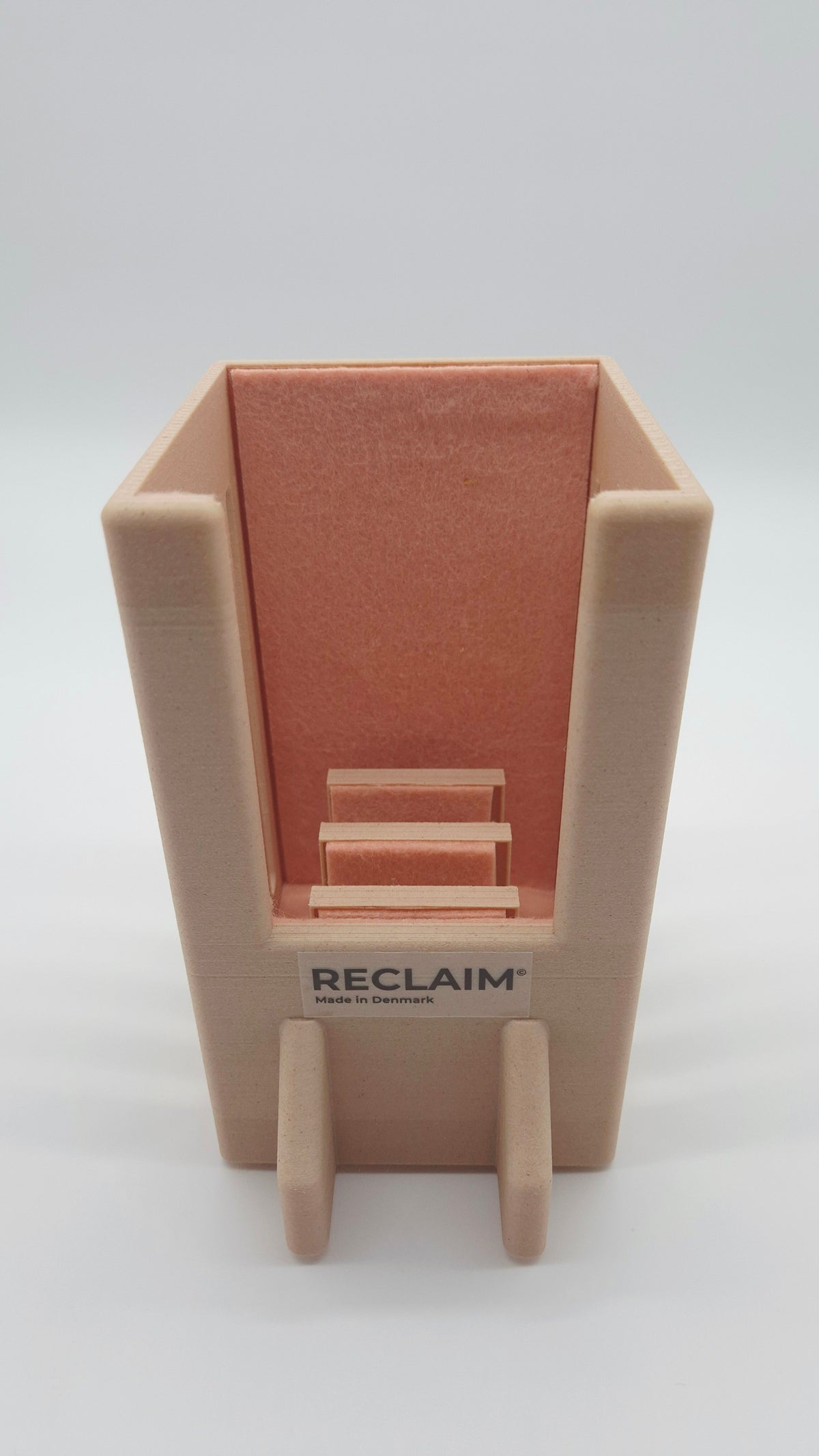 "Be Present" - family box for 4 smartphones - beige with grey felt