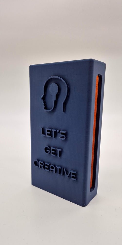 "Lets Get Creative" Reclaimbox for one smartphone - Blue with orange felt