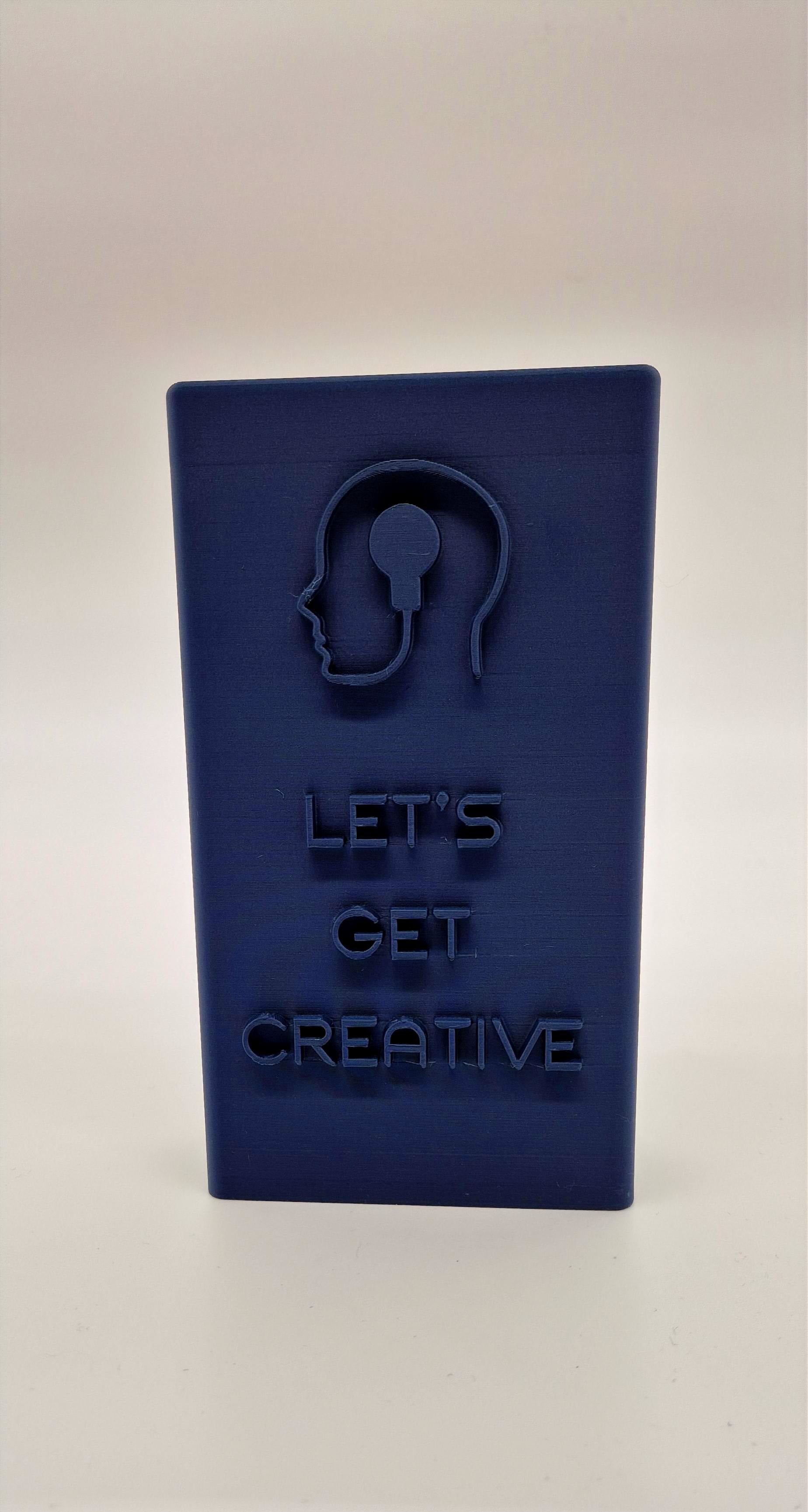"Lets Get Creative" Reclaimbox for one smartphone - Blue with orange felt