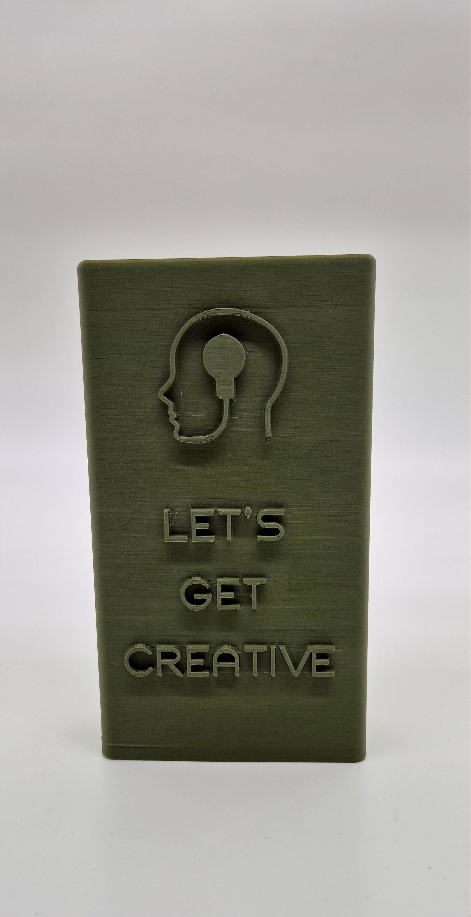 "Lets Get Creative" Reclaimbox for one smartphone - Green with orange felt