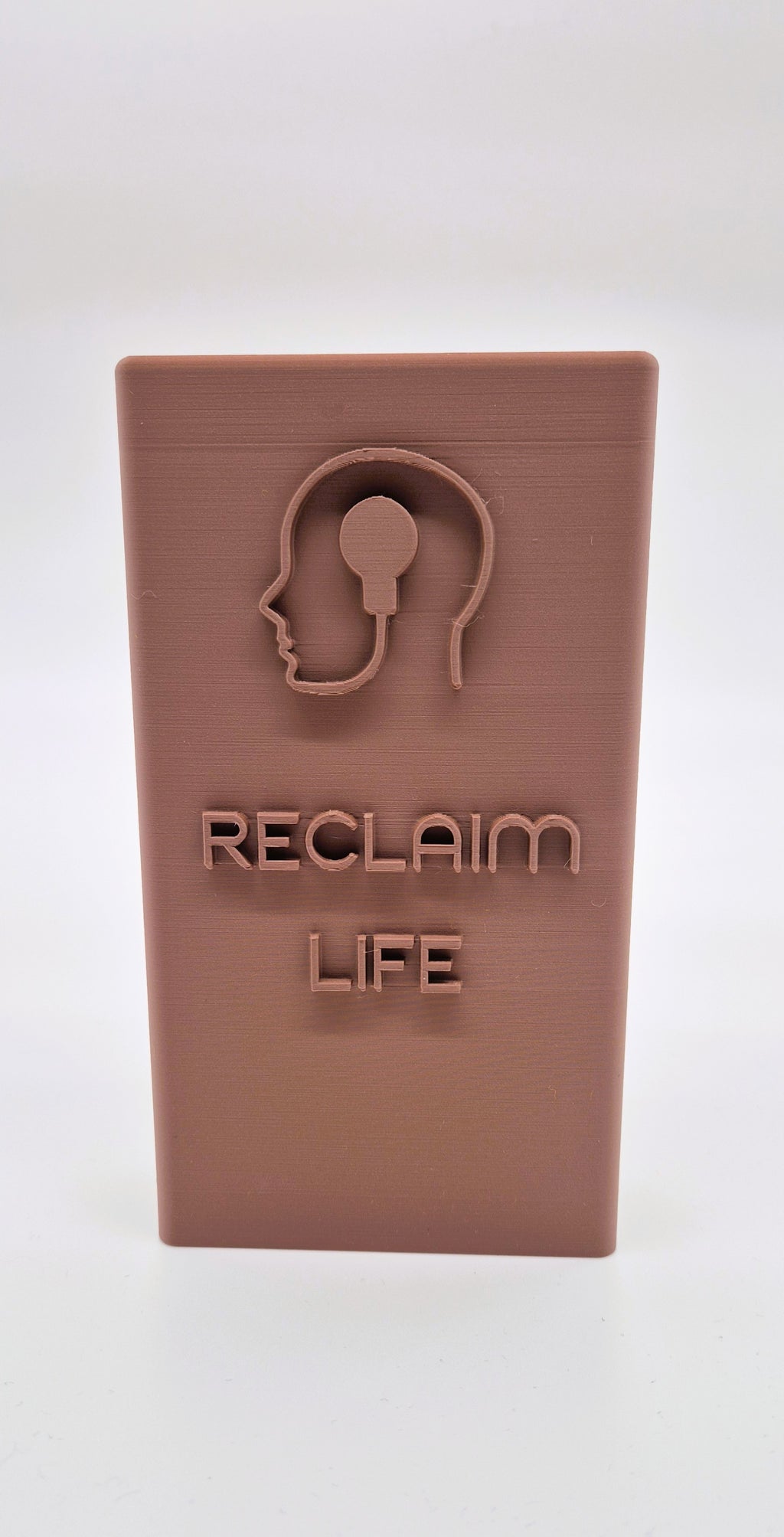 "Reclaim Life" Reclaimbox for one smartphone - Light brown with orange felt