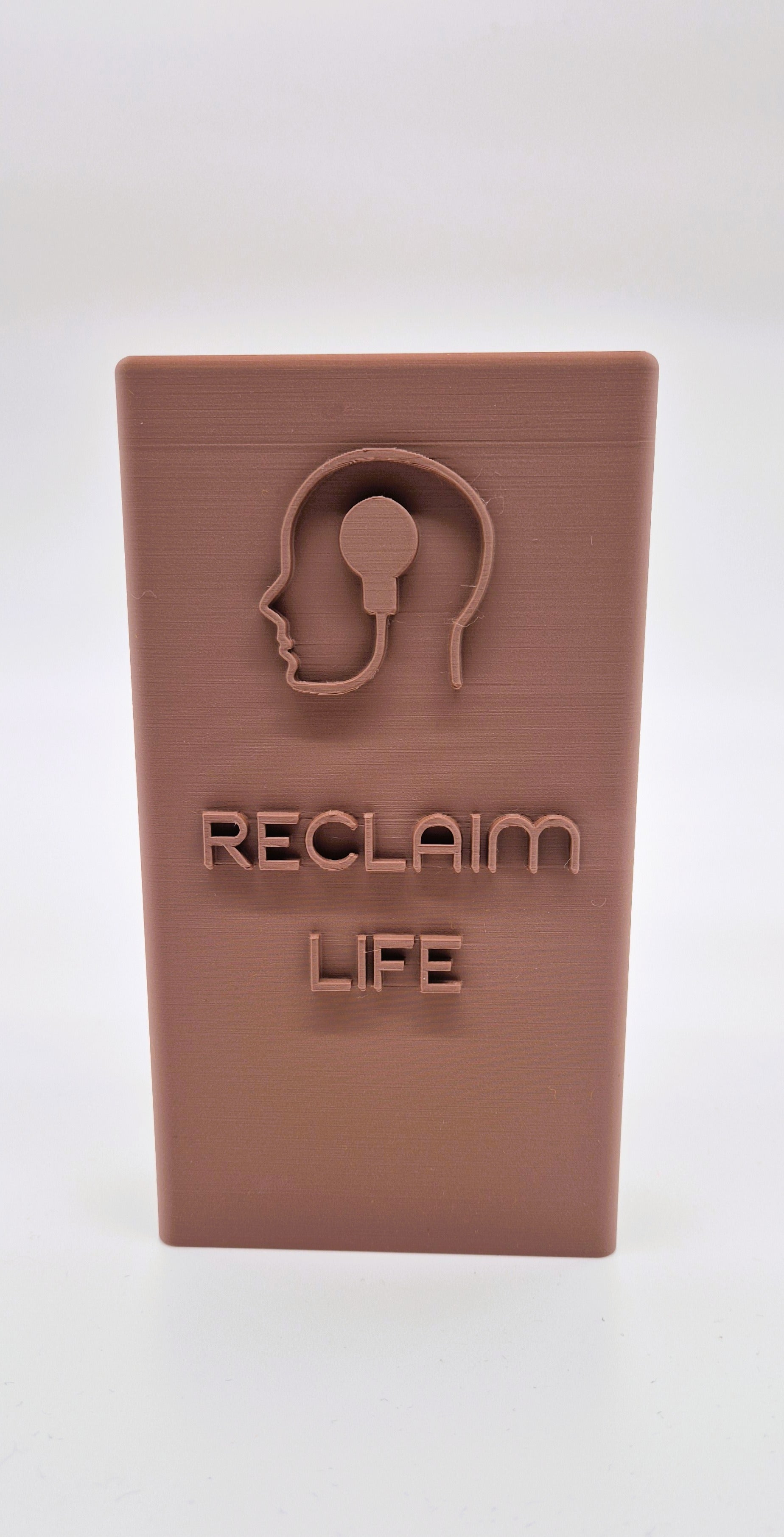 "Reclaim Life" Reclaimbox for one smartphone - Light brown with orange felt